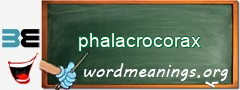 WordMeaning blackboard for phalacrocorax